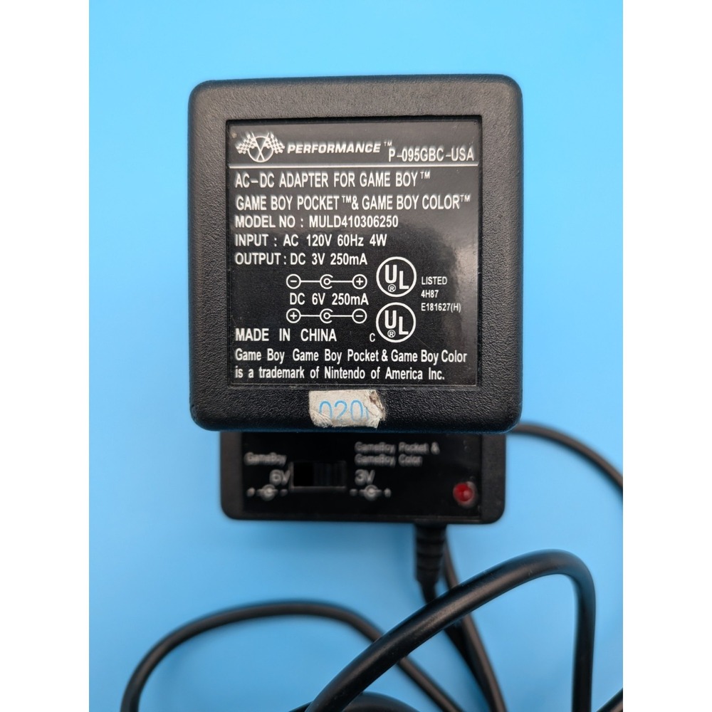 Nintendo Game Boy Pocket & Game Boy Color AC-DC Adapter 3V/6V 250mA